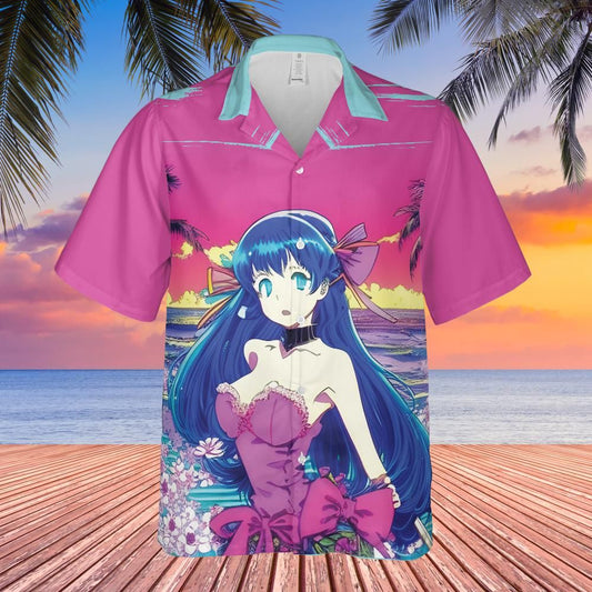Fusion of Anime and Hawaiian Design: A Captivating Shirt Concept