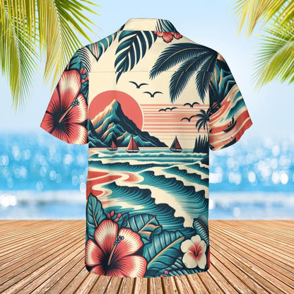 Hawaiian shirt Aloha shirt Classic island pattern back