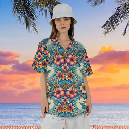 Hawaiian shirt Retro Classic floral mockup