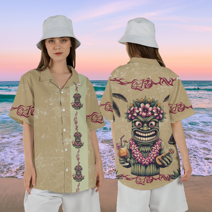 Hawaiian Tiki shirt mock up