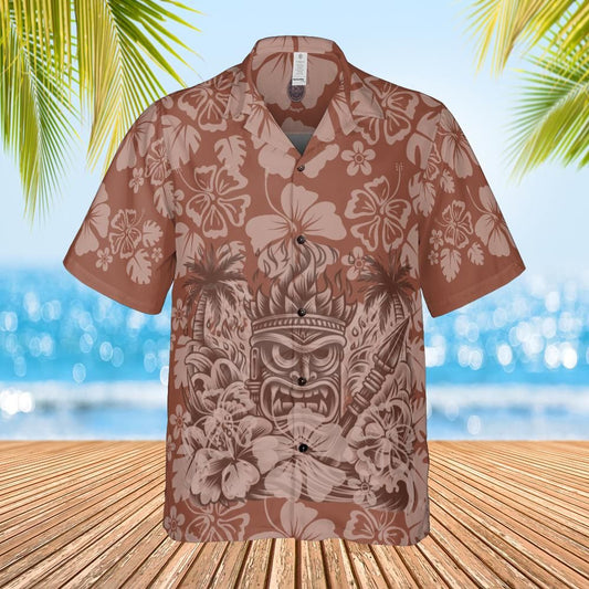 Hawaiian Tiki style shirt island design front