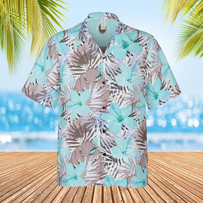 Hawaiian shirt Aloha shirt unisex shirt floral tropical leaves front