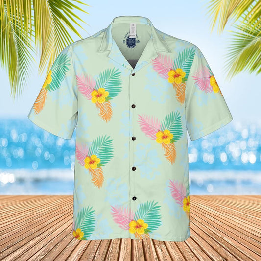 Hawaiian shirt Aloha shirt unisex shirt  pastel floral front