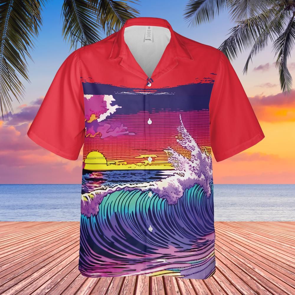 Hawaiian shirt Anime style wave front