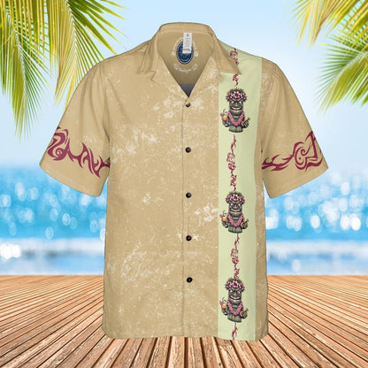 Hawaiian shirt Tiki design front