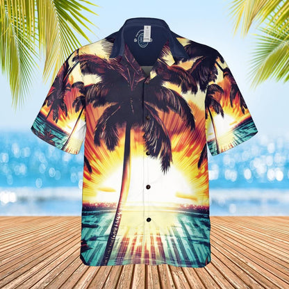 Hawaiian shirt, Aloha shirt,  unisex shirt Sunset on ocean front